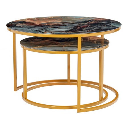 Набор кофейных столиков Tango космический с ножками матовое золото, 2шт в магазине «На диване» в Краснодаре  — Выгодная цена