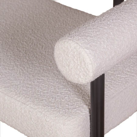 Диван Бигги, букле Turin ivory / опоры черные