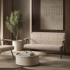 Энди диван двухместный с деревянными подлокотниками, шенилл Shantal beige
