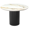 Стол Aura D110, керамогранит Calacatte gold мрамор, чёрный