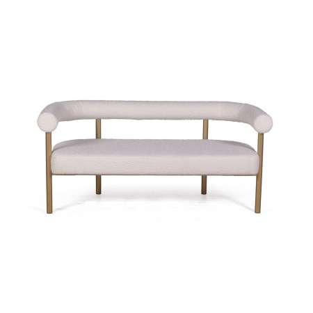 Диван Бигги, букле Turin ivory / опоры золото